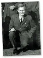  ?? ?? ■ Above and below: After Pilot Officer Ralph Roberts RAF was entertaine­d by Erbo and his comrades, he was incarcerat­ed in a number of German POW camps including Oflag XXI-B, Schubin. Roberts is front row, right. (Courtesy of Edward Mcmanus via Dudley Craig)