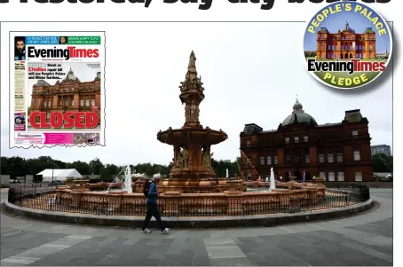  ??  ?? The People’s Palace on Glasgow Green, and inset, how the Evening Times reported the closure last year and began a campaign to keep it open