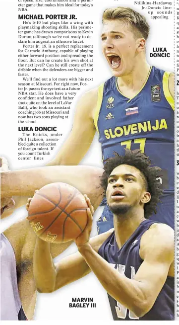  ??  ?? MARVIN BAGLEY III LUKA DONCIC