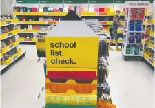  ?? AP FILE PHOTO/BILL SIKES ?? Back-to-school supplies await shoppers at a store in Marlboroug­h, Mass. The pandemic has dragged into the new school year and wreaked havoc on reopening plans.