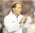  ?? MARVIN GENTRY/USA TODAY SPORTS ?? Nick Saban built Alabama on a defense that can stop the run and defend the pass.