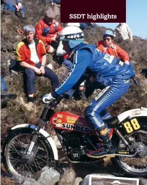  ??  ?? Yrjo Vesterinen, Montesa-mounted rather than Bultaco, was the first foreign rider to win the SSDT