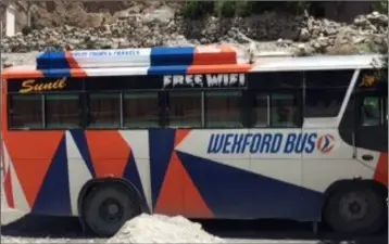  ??  ?? Monageer woman Olivia Murphy’s picture of the Wexford Bus in Nepal.