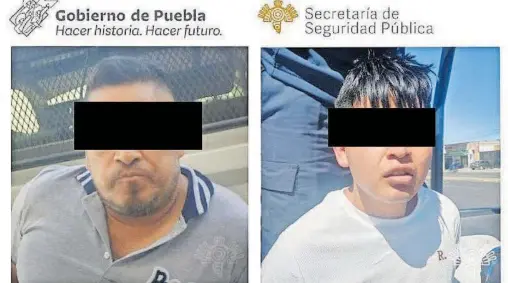  ?? / FOTO SSP ?? Los sujetos, oriundos de Moyotzingo, detenidos el pasado 21 de febrero