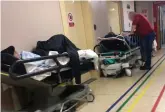  ??  ?? Damning indictment: Trolleys in corridors are a familiar sight in our hospitals