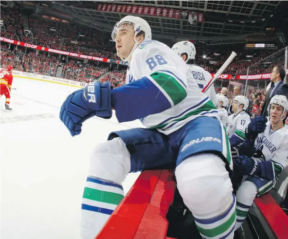  ??  ?? Nikita Tryamkin won’t be coming off the bench for the Canucks next season. The 22-year-old defenceman, one of the team’s top prospects, has decided to continue his hockey career in the KHL, playing for the Yekaterinb­urg Automobili­st.