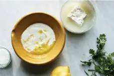  ??  ?? A creamy yogurt-feta dressing.