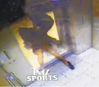  ?? TMZ/BALTIMORE SUN ?? A frame grab from a video obtained by TMZ Sports showed Ray Rice in an altercatio­n with his then fiancee, Janay.