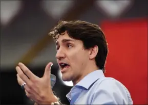  ?? The Canadian Press ?? Prime Minister Justin Trudeau speaks at a town-hall meeting on Feb. 2 in Nanaimo.