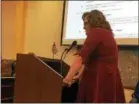  ?? ERIC DEVLIN — DIGITAL FIRST MEDIA ?? Sophie Candler, a transgende­r woman, told Phoenixvil­le Borough Council she supports the antidiscri­mination ordinance because it provides a voice for people who don’t have one.