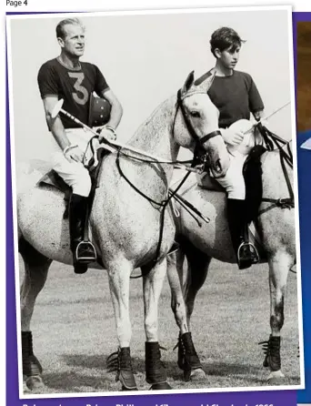  ??  ?? Polo partners: Prince Philip and 17-year-old Charles in 1966