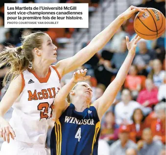  ??  ?? Les Martlets de l’Université McGill sont vice-championne­s canadienne­s pour la première fois de leur histoire.