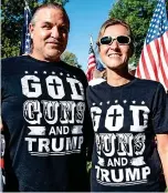  ??  ?? No quarter: Trump supporters