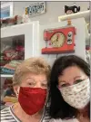  ?? Courtesy of Cathy Johnson ?? Alice Olp, left, and Cathy Johnson, show off some of the face masks they made.