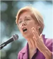  ?? ASTRID RIECKEN, GETTY IMAGES ?? Democratic Sen. Elizabeth Warren is known for taking on large corporatio­ns.