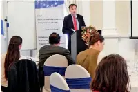  ??  ?? Head of Cooperatio­n at the EU Delegation Frank Hess addressing participan­ts