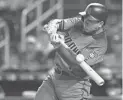  ?? GETTY IMAGES ?? The Diamondbac­ks’ Jon Jay bats during the third inning of Thursday’s game against the Marlins at Marlins Park in Miami.