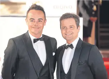  ??  ?? DOUBLE ACT: Ant McPartlin and Declan Donnelly have both been nominated for best TV presenter