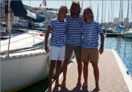  ?? (Photo M.Sk.) ?? Avec leur mission Ankourage et leur voilier Kimenpech, les Varois Antoine et Albéric et leur ami Gauthier sont allés au bout de leurs rêves de gosses. Samedi, ils ont été accueillis par le Club nautique de la Marine de Toulon.