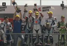  ??  ?? 2 1 En 2007, le voilà champion de France Superbike, un titre qu’il va conserver l’année suivante. 2 Parallèlem­ent au SBK, il remporte les 24 Heures du Mans avec la Suzuki officielle du SERT, en 2007 et 2008. 3 Et en 2010, il parachève cette tournée des...