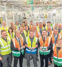  ?? Picture: Stuart Wallace. ?? Chief executive David Ritchie with staff and guests including David Torrance MSP at the opening of the new CMS Windows facility in Kirkcaldy.