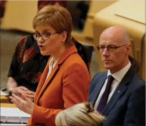  ??  ?? First Minister Nicola Sturgeon and deputy John Swinney