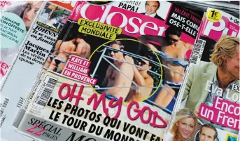  ?? PHOTO D’ARCHIVES, AFP ?? Couverture du magazine Closer, montrant Kate Middleton seins nus, en 2012.