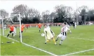  ?? Picture by Alan Gibson ?? Action from Shepshed Dynamo’s FA Vase clash with Wolverhamp­ton Sporting on Saturday.