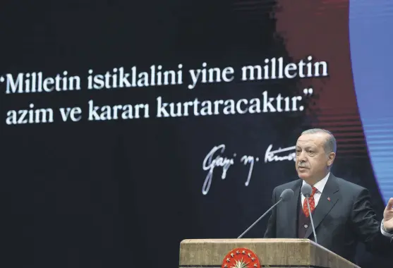  ??  ?? President Erdoğan said Turkey has to do everything for its national and security interests, citing the Turkish military’s ongoing cross-border activities in Syria.