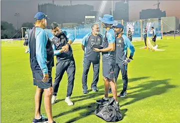  ?? ?? All eyes will be on mentor MS Dhoni (2nd from left), who has been roped in by the Indian cricket board for the World T20.