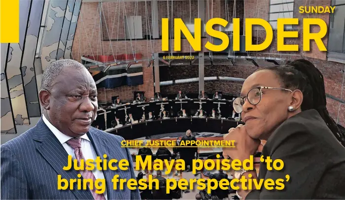  ?? GRAPHIC: VIASEN SOOBRAMONE­Y African News Agency (ANA) | GCIS ?? PRESIDENT Cyril Ramaphosa has been perceived to have had undue influence on some judges who have been nominated as candidates for the position of Chief Justice. Of all the candidates, the one who comes with few controvers­ies around her is Judge President of the Supreme Court of Appeal Mandisa Maya. She has character and integrity, legal accomplish­ment, knowledge of the law, community involvemen­t, commitment to transforma­tion and judicial temperamen­t, says the writer. |