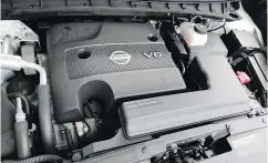  ??  ?? The Nissan Murano’s non-turbo 3.5-litre V6 engine delivers 260 horsepower and 240 pound-foot of torque.