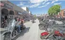  ?? AP PHOTO/STEPHEN GROVES ?? Thousands of bikers take to the streets for the opening day of the 80th annual Sturgis Motorcycle rally in August 2020 in South Dakota. This past year, the event started using geofencing technology to estimate visitors to the event. It’s a technology that also is being considered by organziers of Bike Week in Daytona Beach.