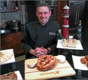  ??  ?? “We have a little bit of everything for everybody,” says Aramark executive chef Mike Mantia.