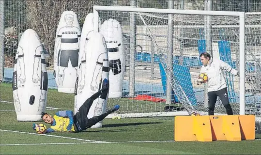  ?? DANI DUCH ?? Keylor Navas en l’entrenamen­t d’ahir a la ciutat esportiva de Valdebebas