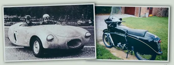 ?? ?? Below left: Vincent’s three-wheeler Polyphemus failed to sell – overpriced and unwanted
Below right: The beautifull­y restored 1955 Prince that Tim bought in boxes, rebuilt, and then decided that an enclosed Vincent wasn’t for him
