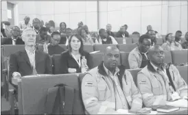  ??  ?? Delegates follow proceeding­s during the Zimbabwe National Institute of Rock Engineerin­g (Zinire) 4th annual general meeting and symposium in Bulawayo yesterday