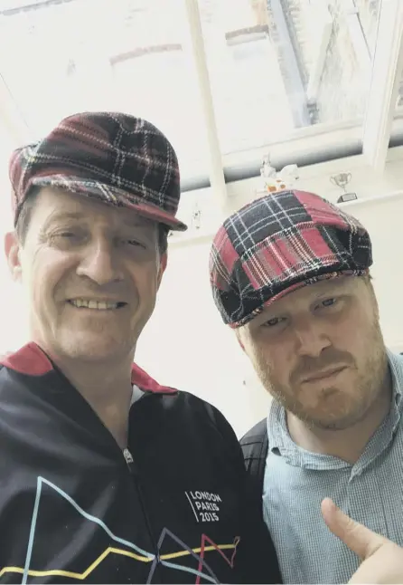  ??  ?? 2 To paraphrase the Tartan Army, they’ll be coming up the road: former Downing Street adviser Alastair Campbell and son Calum will head north to watch Scotland v Slovakia tonight