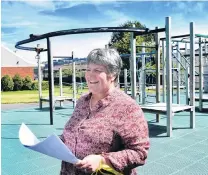  ?? PHOTO: PETER MCINTOSH ?? Exciting times . . . Columba College principal Pauline Duthie at the site of a new boarding facility developmen­t at the school. Constructi­on will start around June.