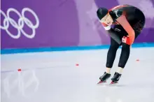  ??  ?? Speedskate­r Ivanie Blondin of Ottawa finished fifth in the women’s 5,000 metres Friday in Gangneung, South Korea. Leah Hennel