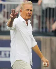  ?? TNS ?? Actor Kevin Costner gestures before the Field of Dreams game between the Chicago White Sox and New York Yankees in Dyersville, Iowa, on Aug. 12, 2021.