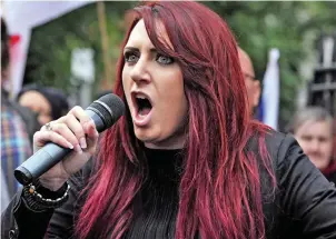  ??  ?? Conviction: Jayda Fransen addressing a rally in Belfast back in August