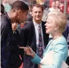  ??  ?? Transfer talks: the Duchess of Kent and Carlton Palmer at the 1993 FA Cup final