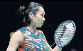  ??  ?? Taiwan’s Tai Tzu-ying during her quarter-final match yesterday.