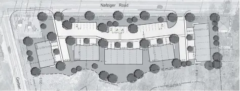  ?? [SUBMITTED] ?? A concept drawing of the site layout proposed for the developmen­t at the corner of Nafziger and Gerber roads in Wellesley village.