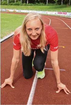  ?? Foto: Peter Rothermel ?? Leichtathl­etin Manuela Groß ist bereit für die WM.