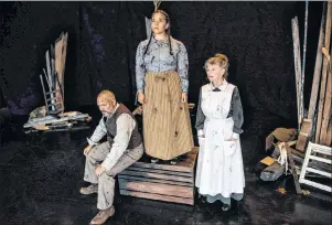  ?? Cp pHOTO ?? Troy Adams, left, as Edward, Lisa Nasson, centre, as Genevieve, and Mauralea Austin, as Greer, are seen perfoming in “Lullaby: Inside The Halifax Explosion” in an undated handout photo. The new play seeks to tell untold stories ahead of the disaster’s...