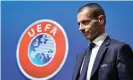  ??  ?? Aleksander Ceferin, president of Uefa, which is consulting over what the new FFP rules should involve. Photograph: Fabrice Coffrini/AFP via Getty Images