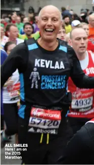  ??  ?? ALL SMILES Here I am on the 2015 Marathon