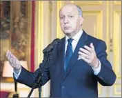  ?? I an Langsdon
European Pressphoto Agency ?? FRENCH Foreign Minister Laurent Fabius discusses what he called the “unacceptab­le” actions.
